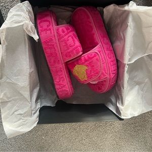 Pink Versace Medusa slippers